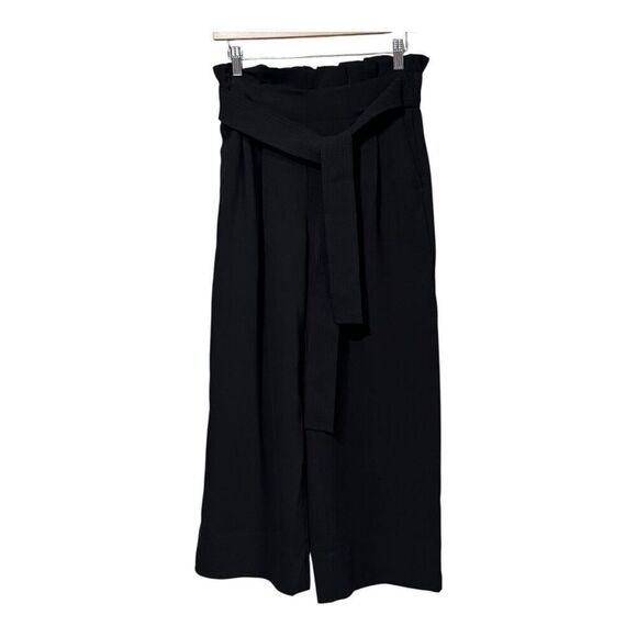 Madewell Tie Waist Huston Pull On Crop Pants In Black SZ small - Picture 4 of 12